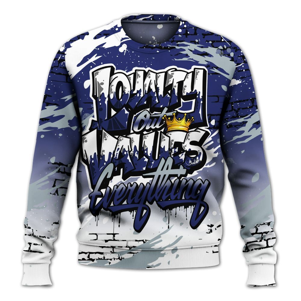 Sweatshirt To Match Midnight Navy 11s - Values Of Loyalty Drip All Over Print