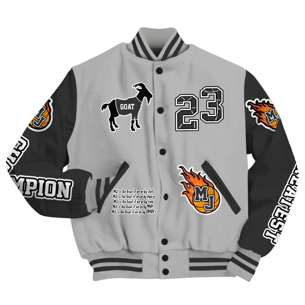 Varsity Jacket To Match NOCTA Black 2s - 23 G.0.A.T Jump Up Basketball All Over Print