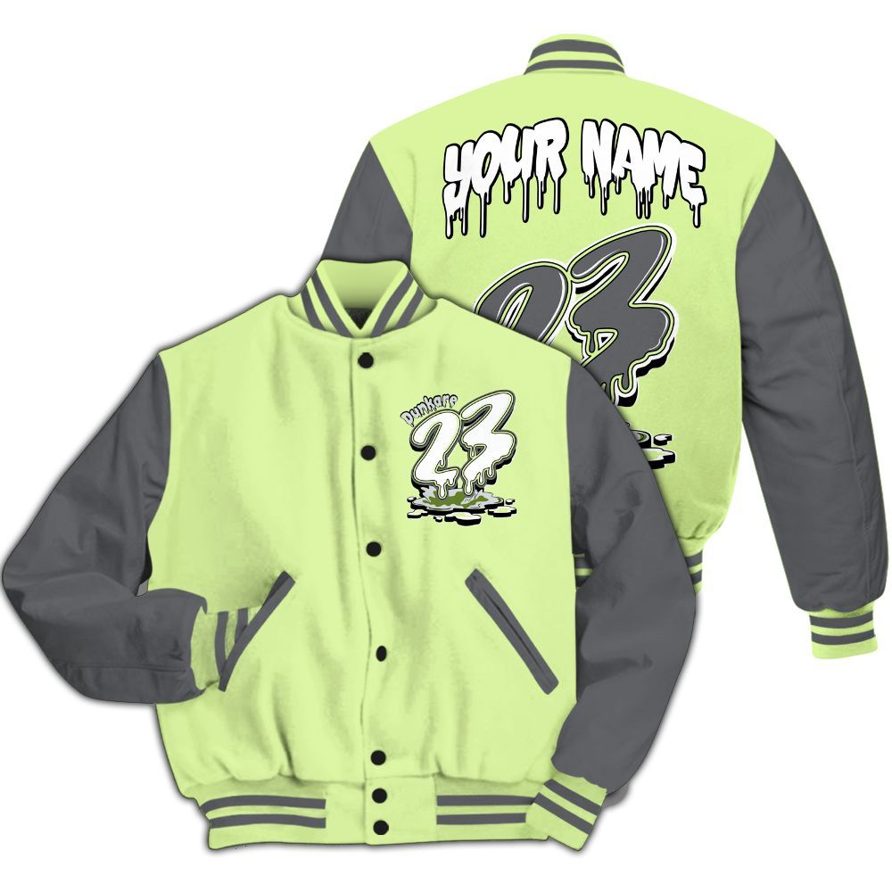 Varsity Jacket To Match Smoke Grey Volt TR 1s - Custom Name 23 Drip All Over Print