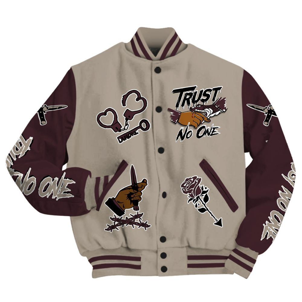 Varsity Jacket To Match AMM Retro Phantom 4s - Trust No One Dripping All Over Print