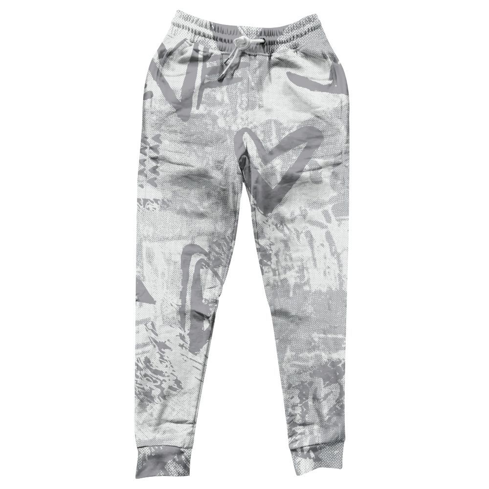 Sweatpant To Match Low OG Wolf Grey 1s - Heart Grunge All Over Print