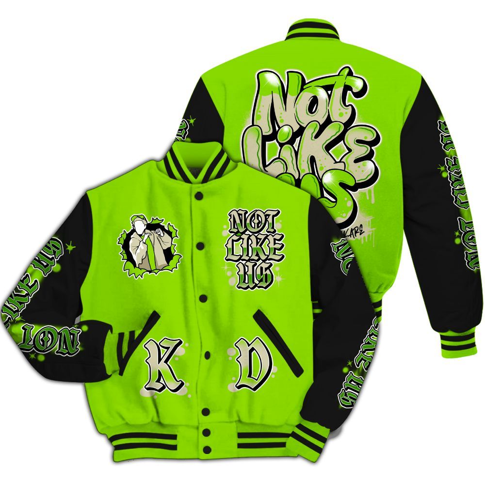 Varsity Jacket To Match Electric Green 6s - None Like Us Graphic All Over Print