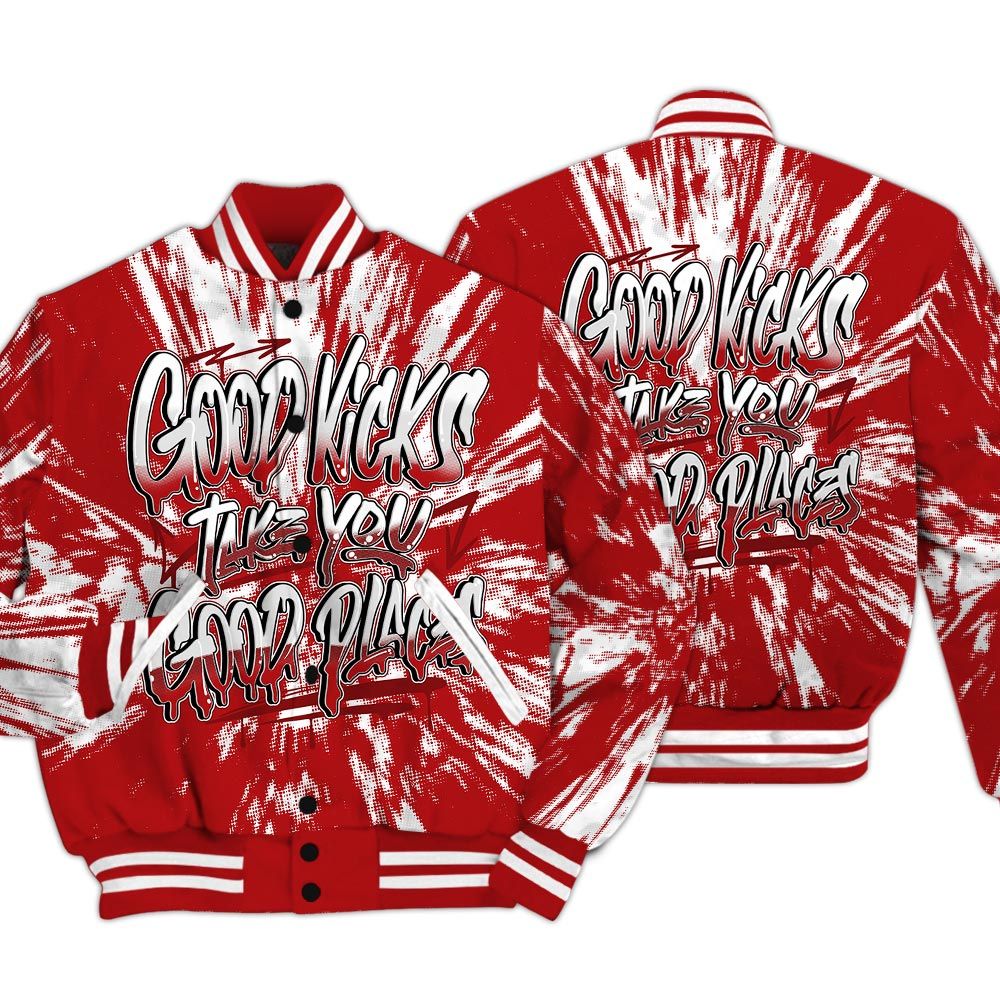 Varsity Jacket To Match Red Taxi 12s - Good Kick Good Places Luxury Varsity Jacket Unisex