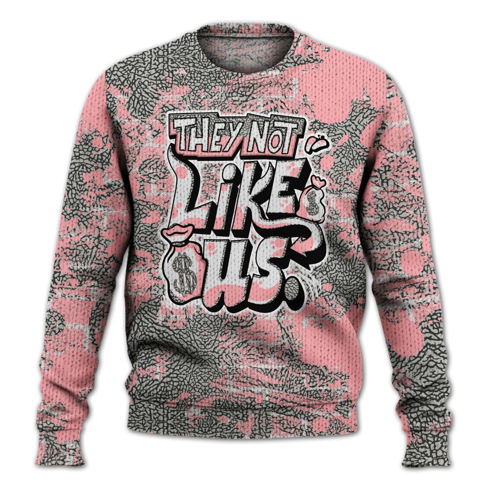 Knitted Sweater To Match Retro Wings 3s - Dislike Us Graphic Street Art