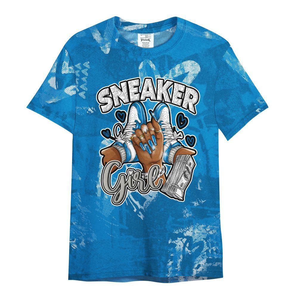 Shirt To Match Military Blue 4s - Sneakerz Girlz Heart Grunge All Over Print