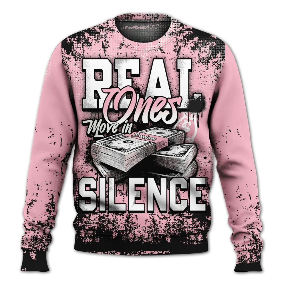 Sweatshirt To Match Low OG Shy Pink 1s - Move In Silence Money Street Retro All Over Print