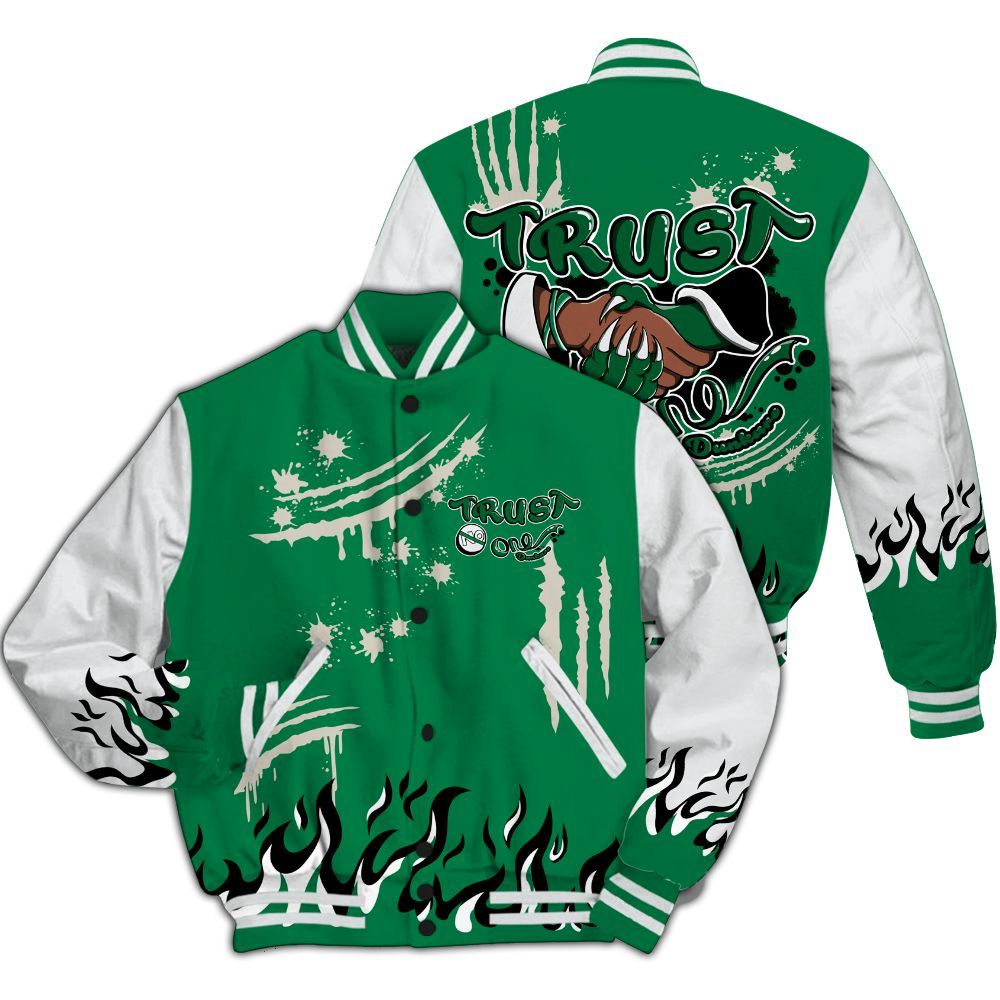 Varsity Jacket To Match Lucky Green 2s - Graphic Trust No One All Over Print