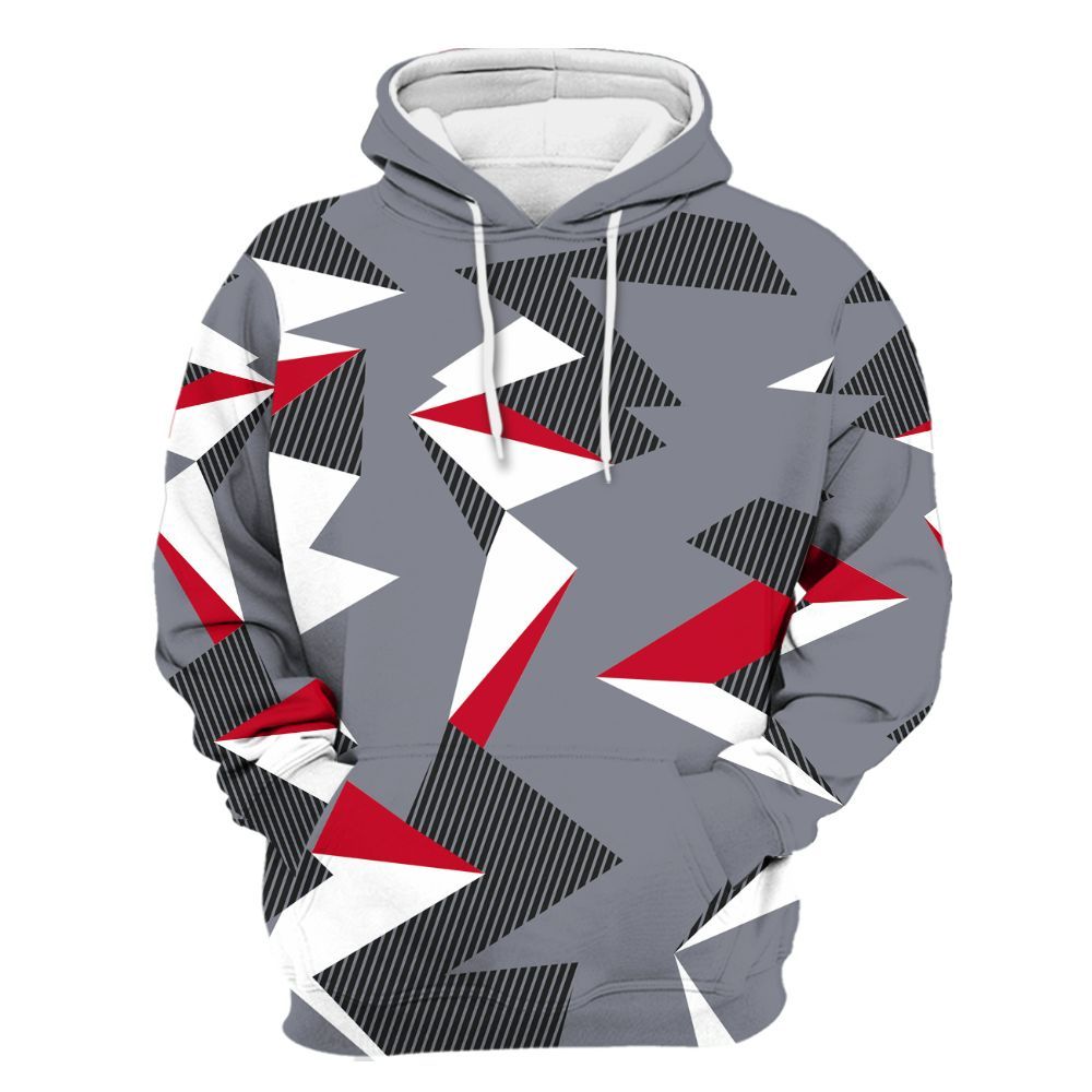 Hoodie To Match Retro Black Flint 13s - Geometric Camouflage Pattern All Over Print