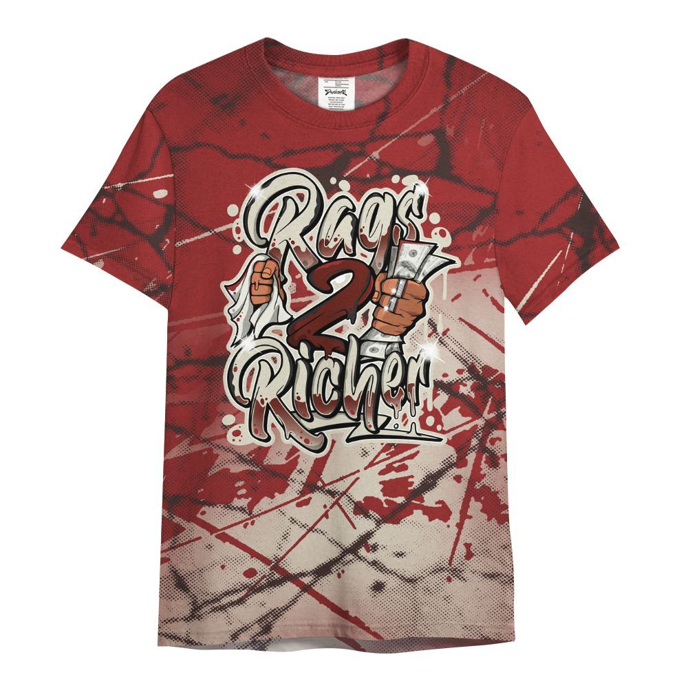 Shirt To Match High 85 Bred 1s - Rag 2 Rich Graphic All Over Print