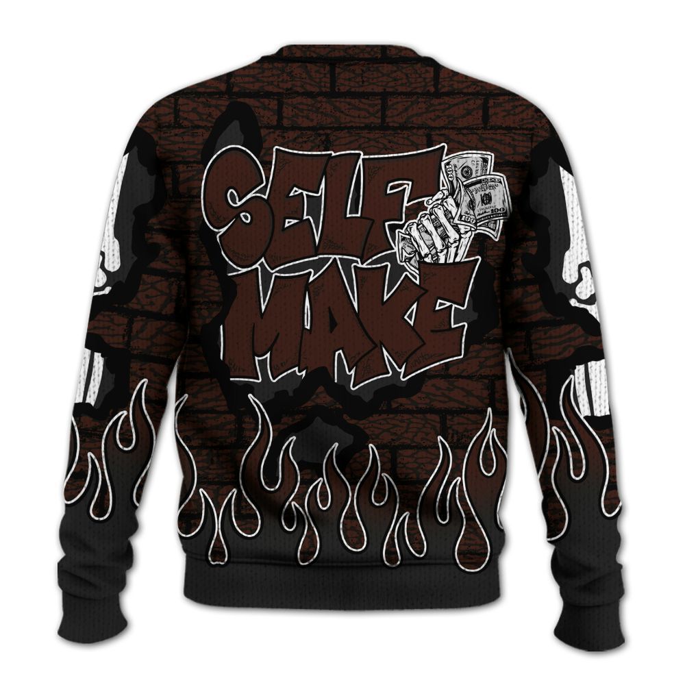 Knitted Sweater To Match Air Force 1 Low Halloween Skull 2024 - Self Make Skeleton Crashed