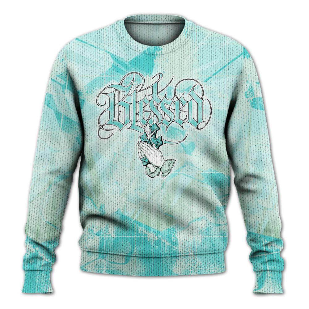 Sweater To Match Low OG Washed Teal 1s - God Blessed Graphic