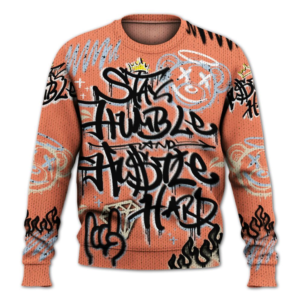Knitted Sweater To Match DJ Khaled Crimson Bliss 5s - Humble Drip Streetwear Graffity
