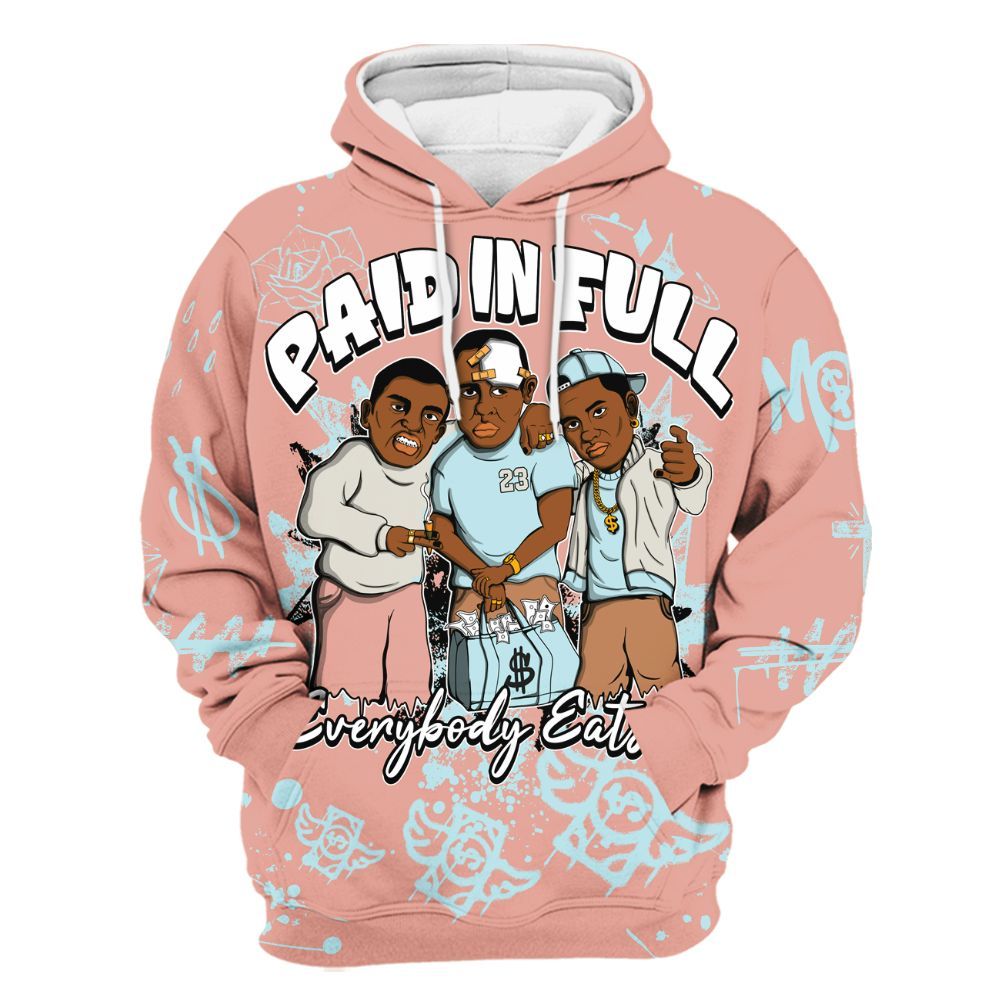 Hoodie To Match Dunk Low Glacier Arctic - Everybody Paid In Full Crayon All Over Print
