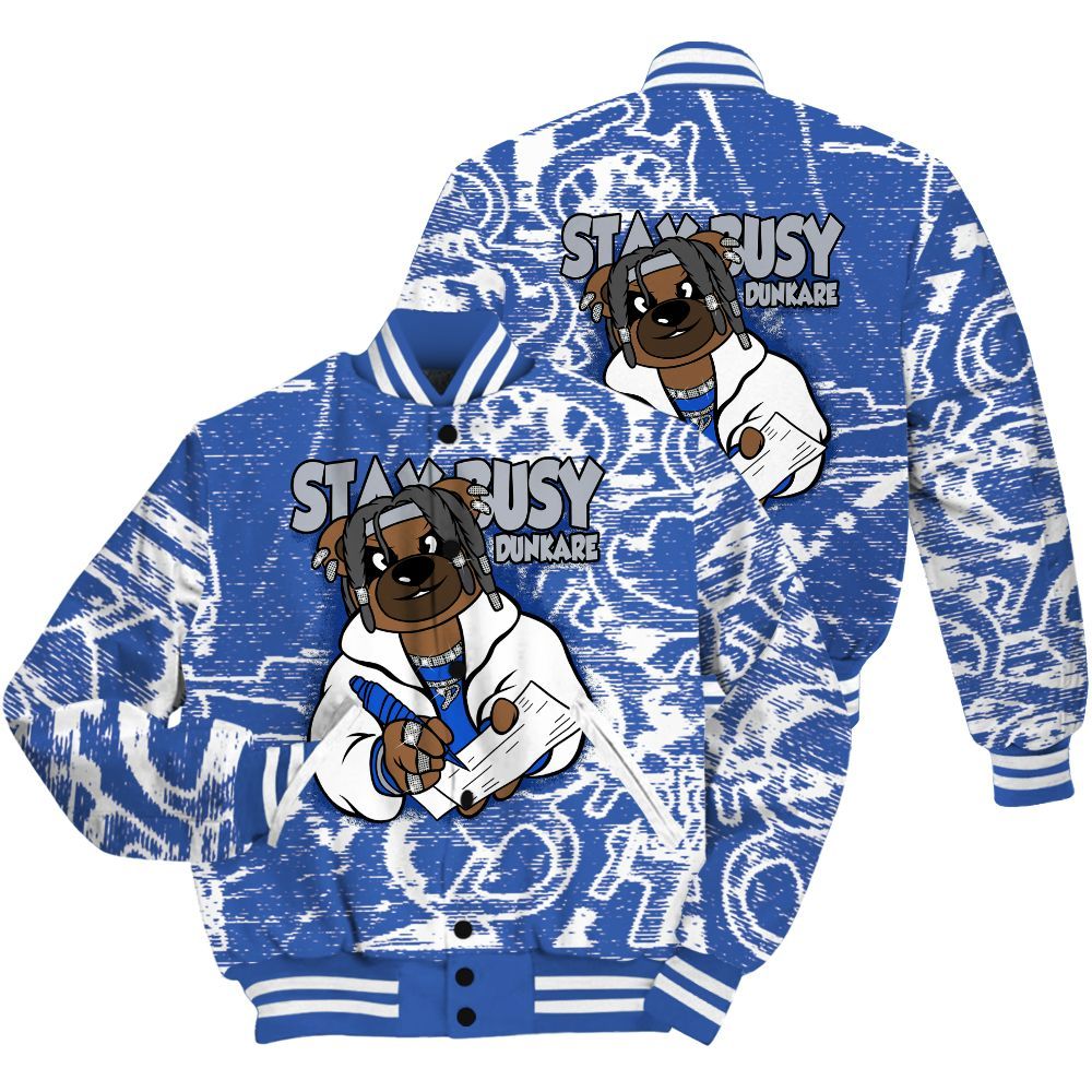 Varsity Jacket To Match Air Foamposite One Royal Shirt - Maintain Activity Bear Avant-Garde All Over Print