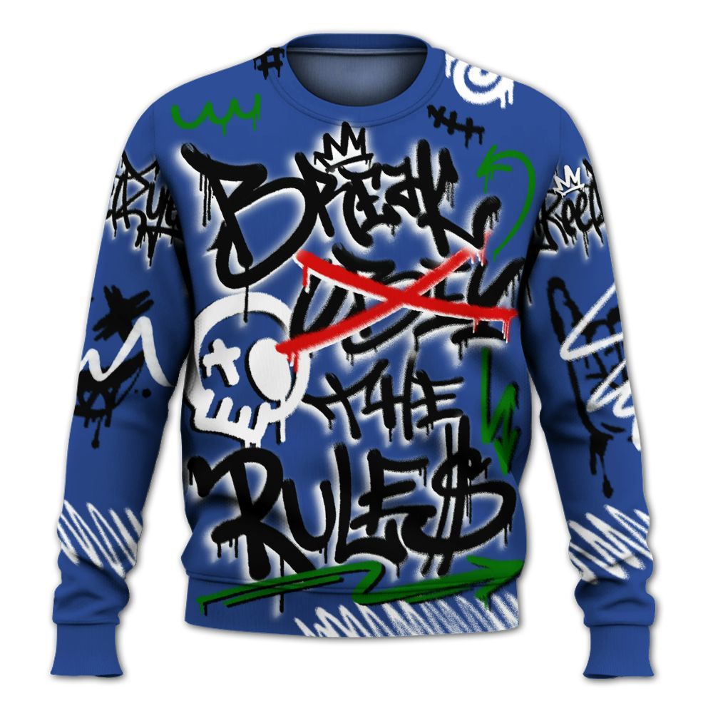 Sweatshirt To Match Retro Hyper Royal 13s - Break Rules Streetwear All Over Print
