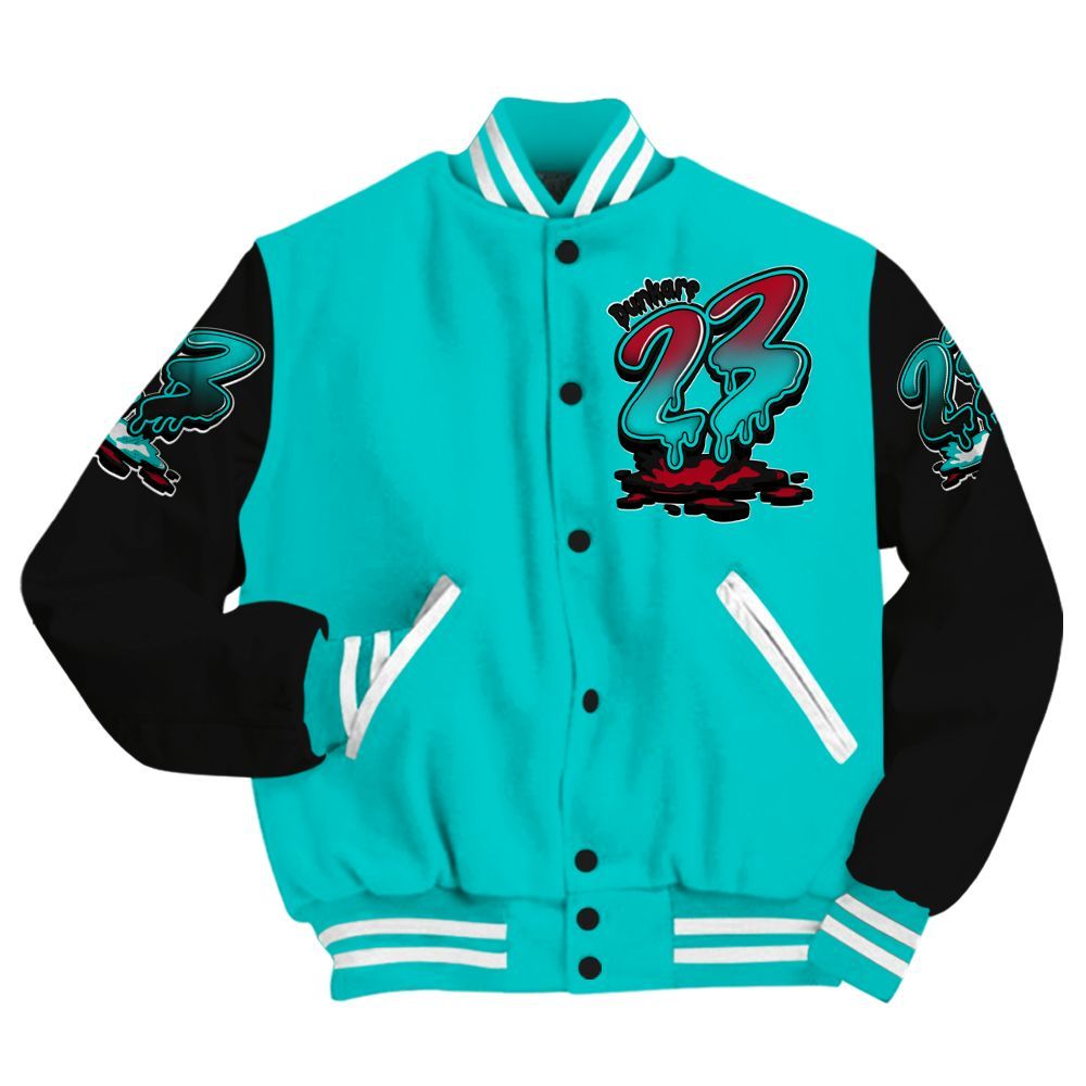Varsity Jacket To Match Air Griffey Max 1 Freshwater - Custom Name 23 Drip All Over Print