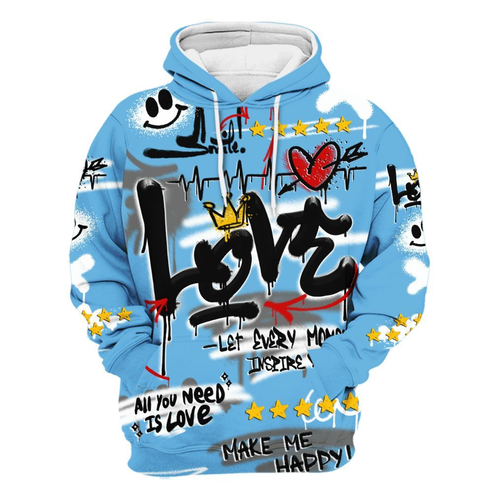 Hoodie To Match Melo 12s - Happy Love Beats Graffiti Streetwear All Over Print