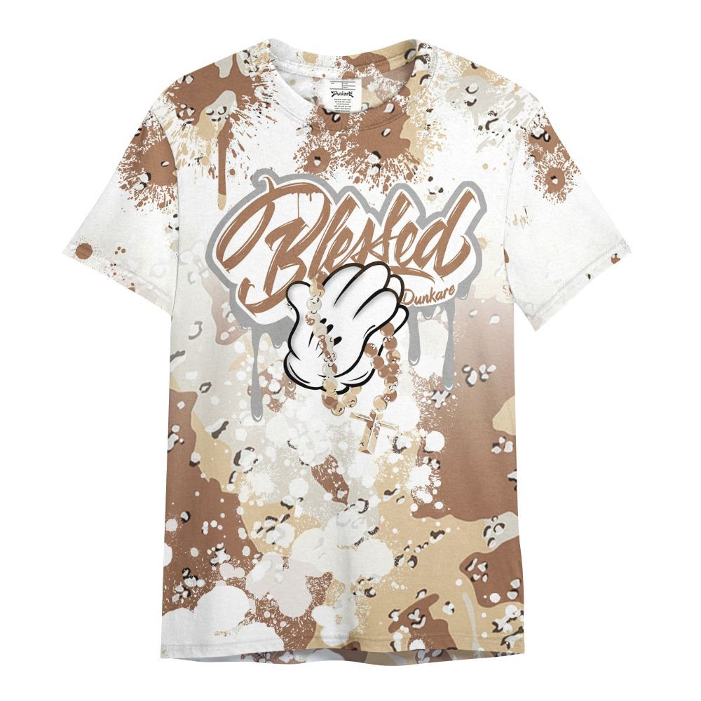 Shirt To Match Desert Camo 3s - God Blessed Ink Drip All Over Print