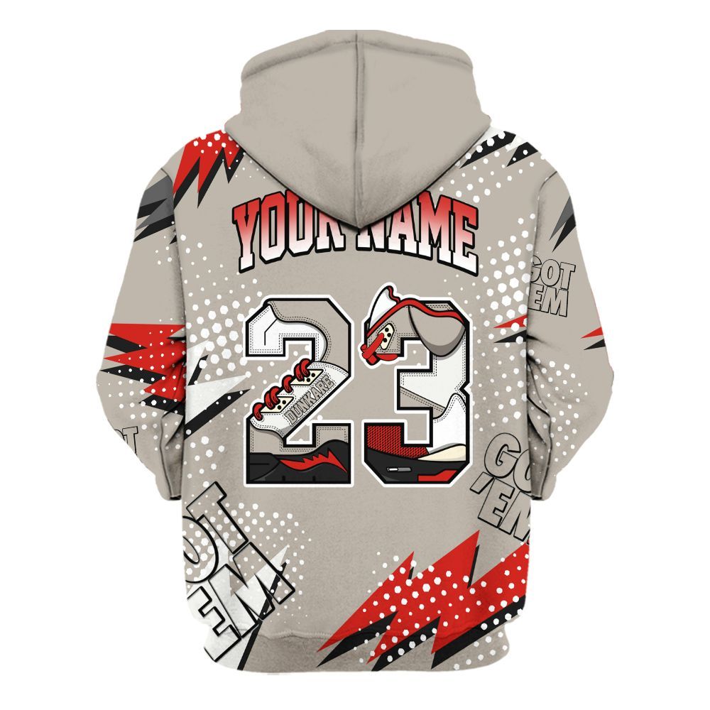 Hoodie To Match Low OG Phantom 1s - Custom Name Number 23 5s All Over Print