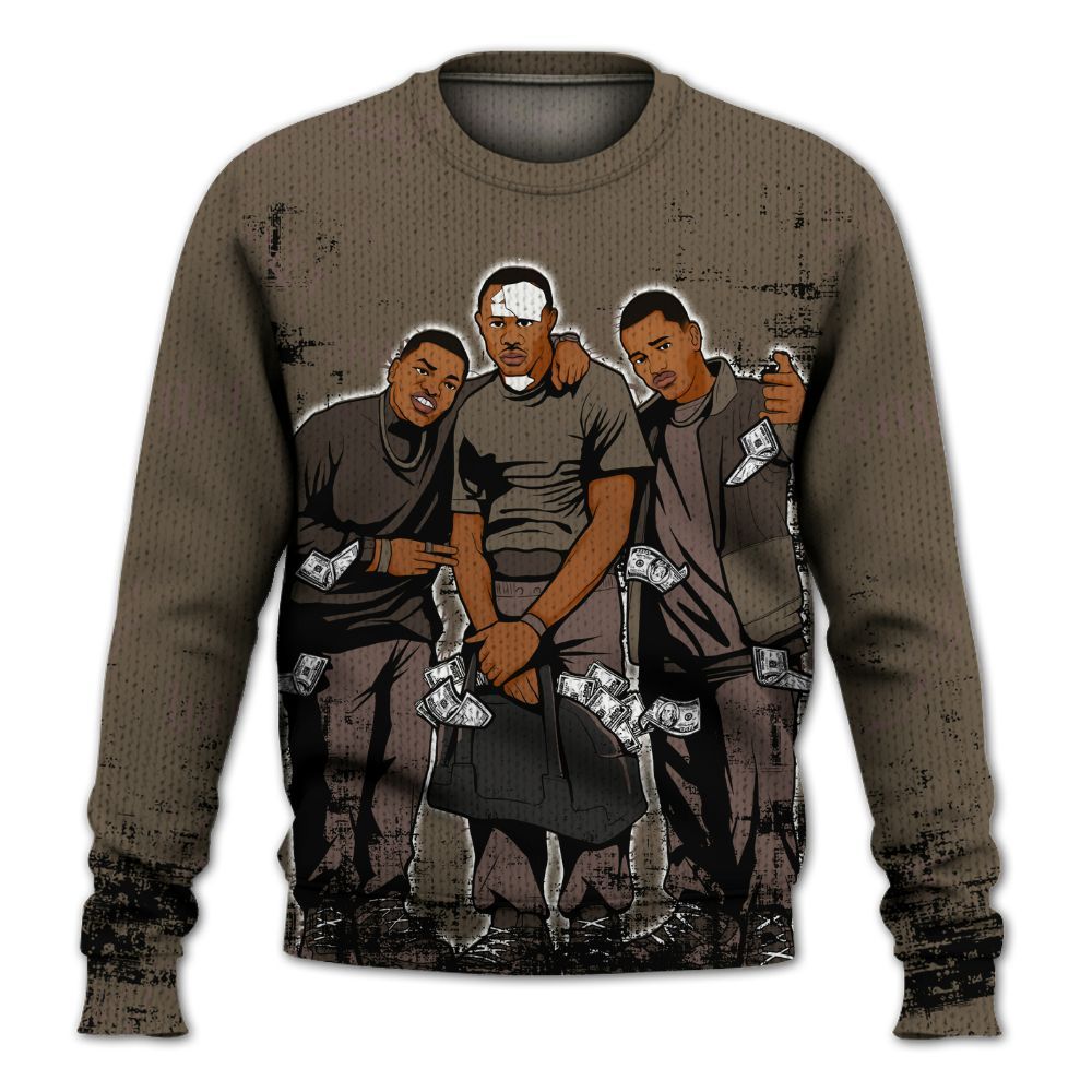 Sweater To Match AMM Dark Mocha 4s - Paid In Full Money Graphic
