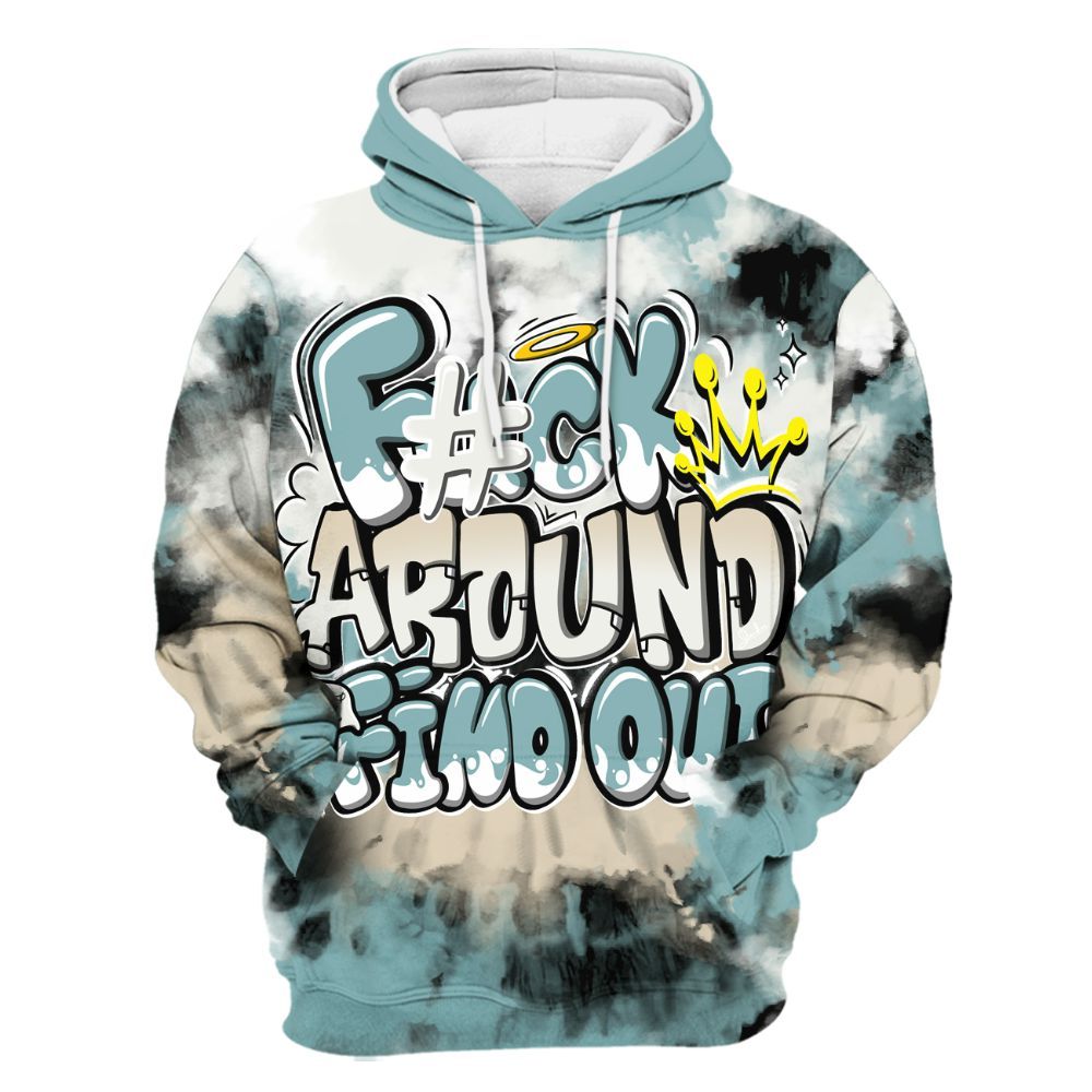 Hoodie To Match Dunk Low Glacier Blue Pale Ivory - Tie Dye FK Around Find Out All Over Print