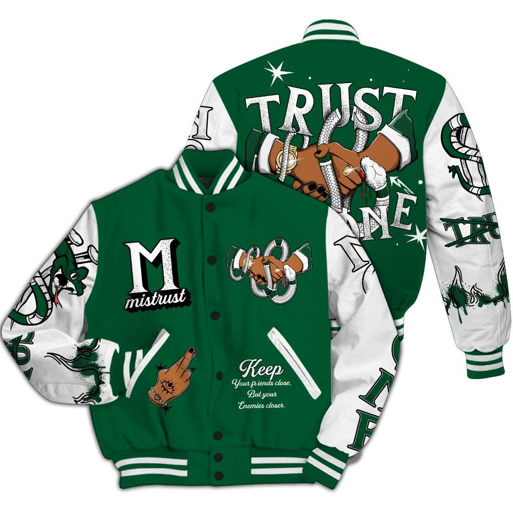 Varsity Jacket To Match High Gorge Green 1s - Trust No One Snake-Bite Street Style All Over Print