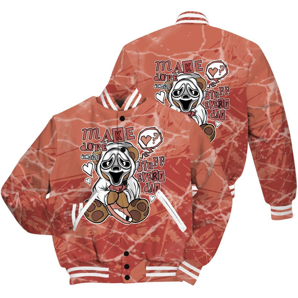 Varsity Jacket To Match Dune Red 13s Shirt - Make Dopes Bear Profound All Over Print