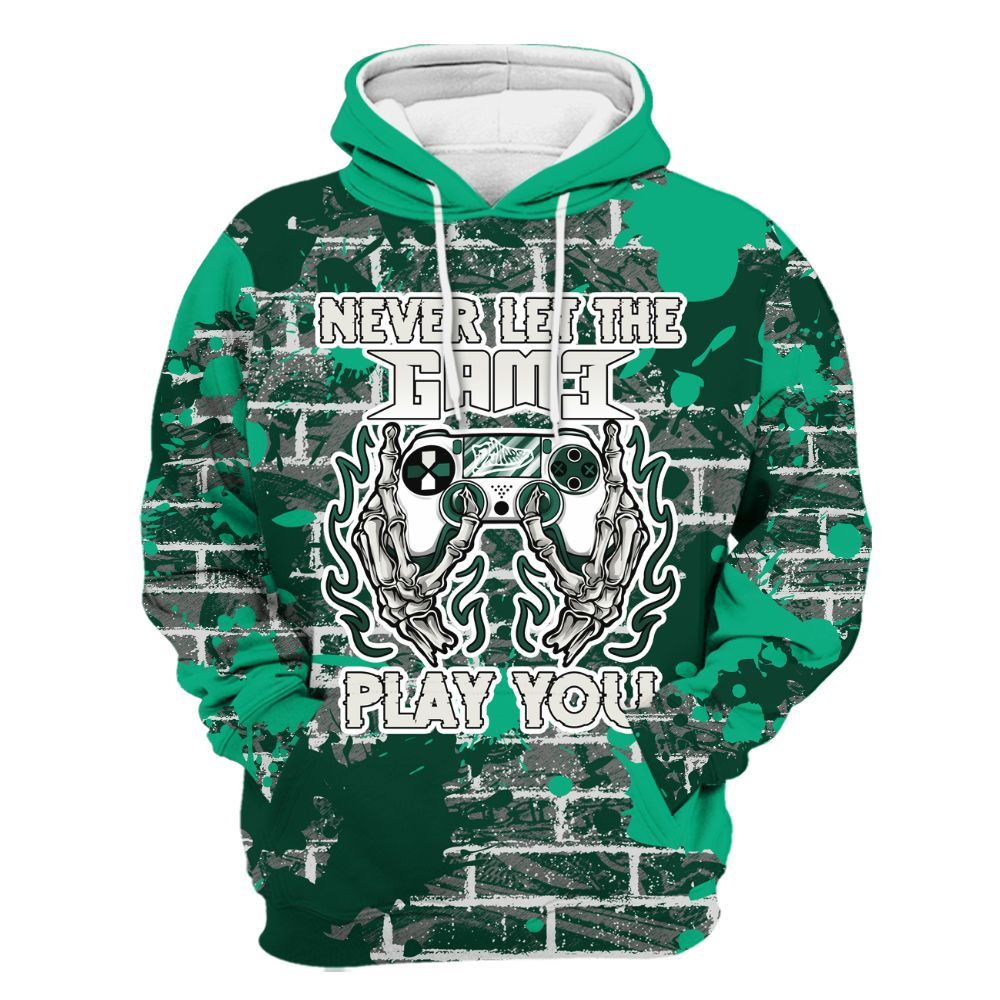 Hoodie To Match Oxidized Green 4s - PlayGame Skull Brick All Over Print