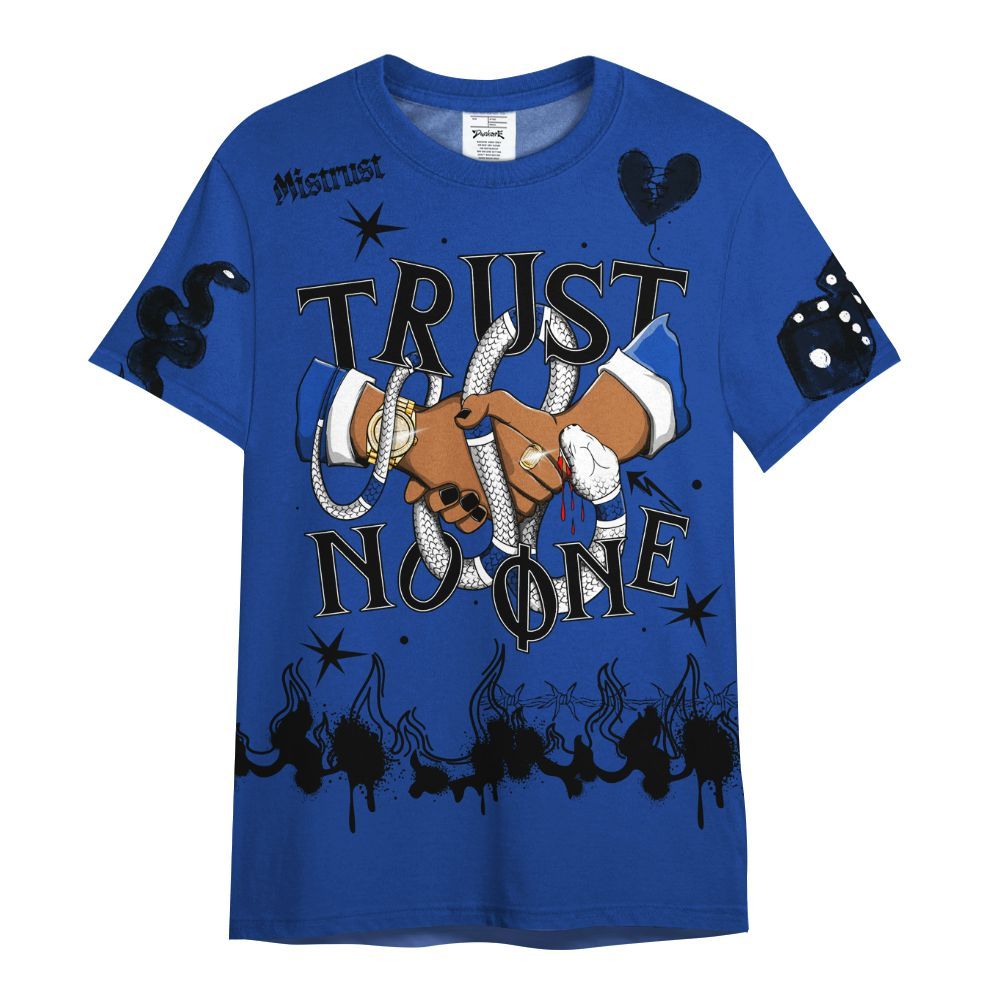 Shirt To Match Air Foamposite One Royal - Trust No One Snake-Bite Doodle Crayon All Over Print