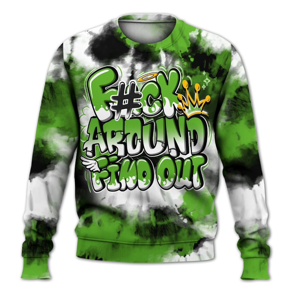 Sweatshirt To Match Air Foamposite One Volt - Tie Dye FK Around Find Out All Over Print