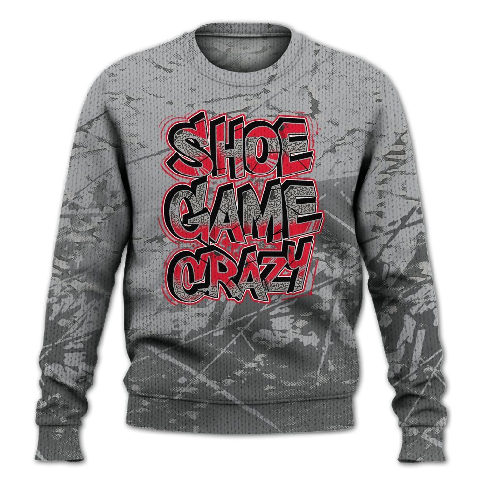 Knitted Sweater To Match Black Cement 3s - Shoe Game Crazy Graphic