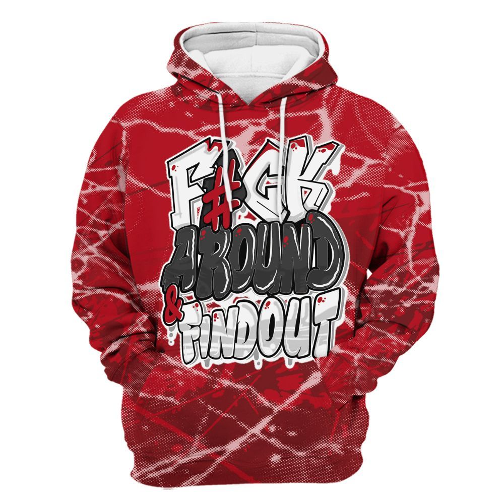 Hoodie To Match Bred Velvet 11s - F Around Find Out Graphic Profound All Over Print