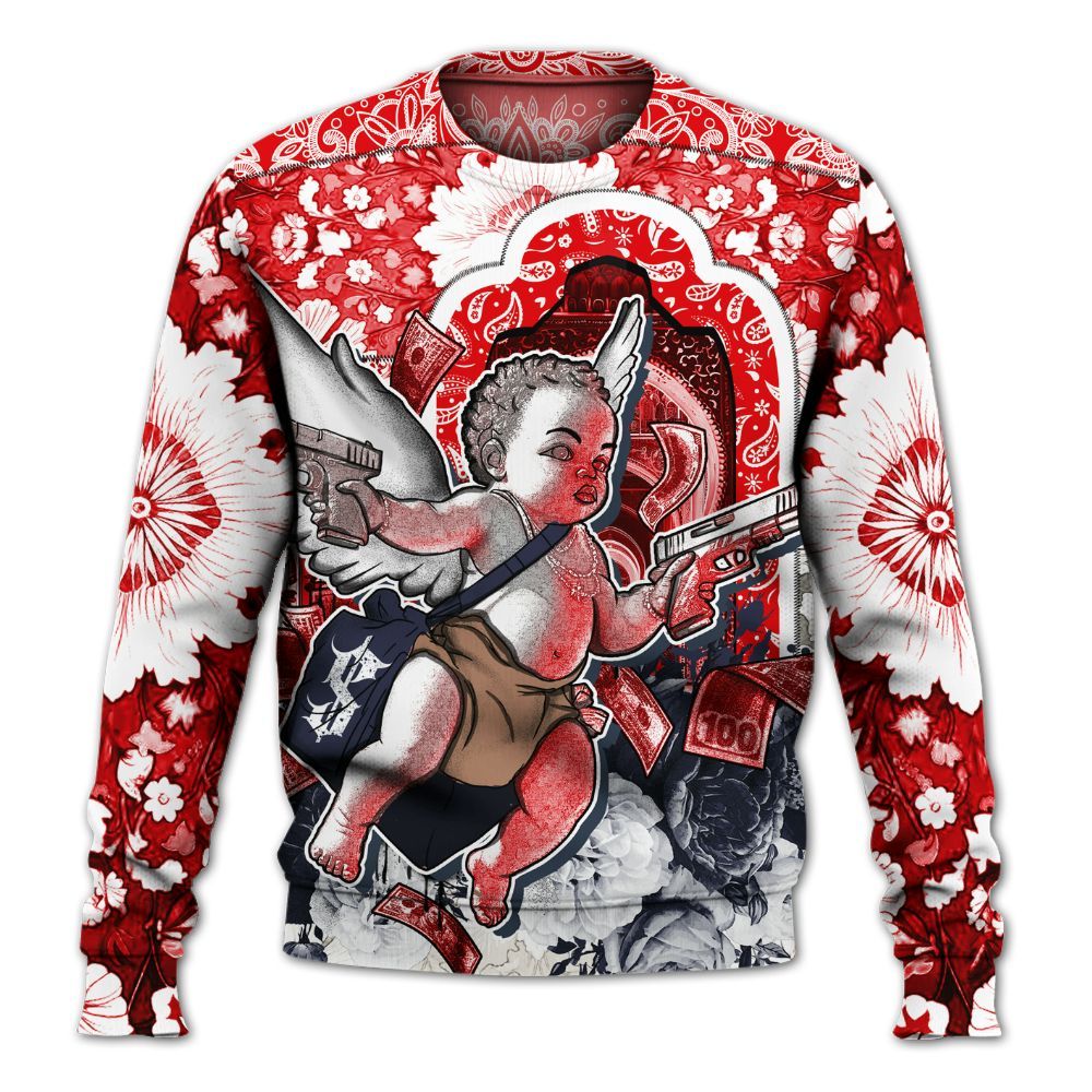 Sweatshirt To Match Low OG Howard University 1s - Angel Money Bag All Over Print