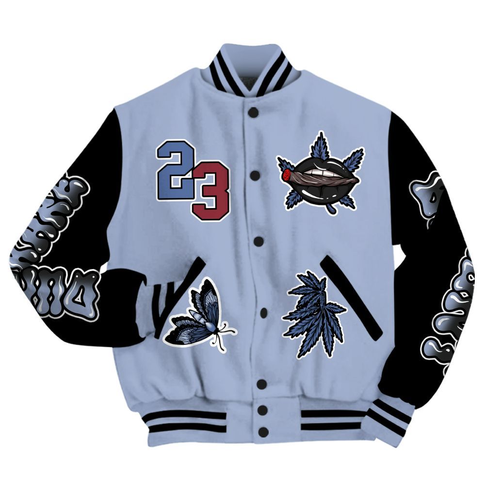 Varsity Jacket To Match Black Metallic 5s - Bluntz Unique All Over Print