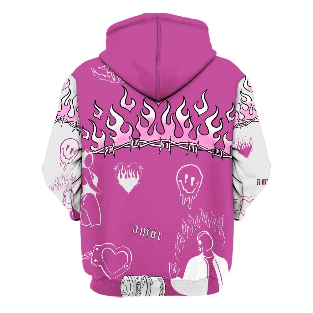 Hoodie To Match Dunk Low Active Fuchsia - Snake Trust No One All Over Print