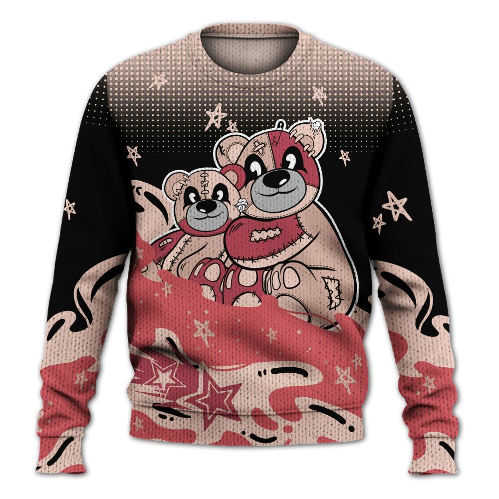 Sweater To Match Washed Coral 2s Shirt - Sincere Fondness Bear Stars Graphic