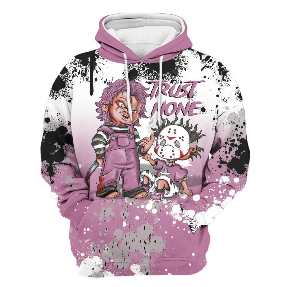 Hoodie To Match Neutral Grey Black White Orchid 4s - Trust No One Scary All Over Print