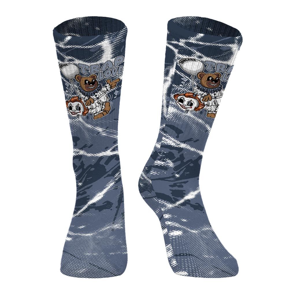 Sock To Match Low Diffused Blue 11s - Trap Loves Bear Profound