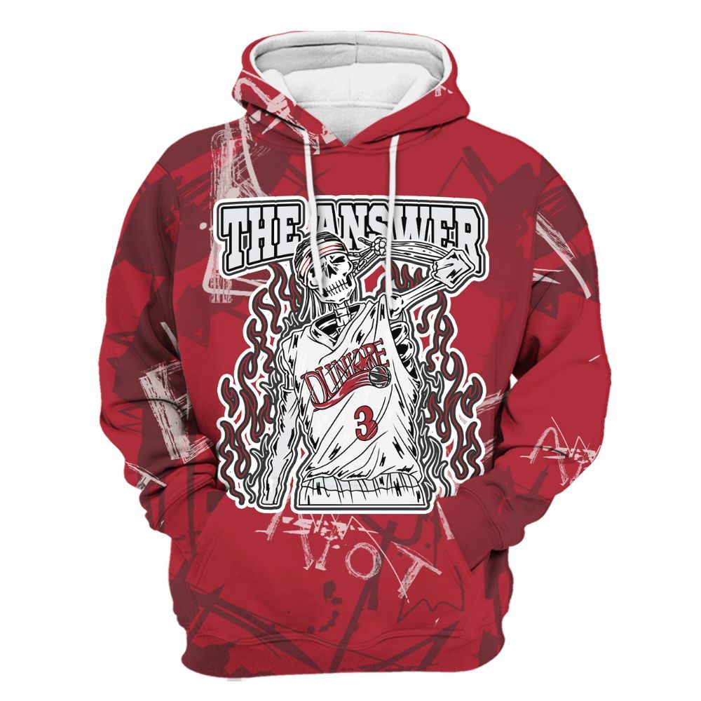 Hoodie To Match Black Toe 14s - Allen Answer Skeleton Messyz All Over Print