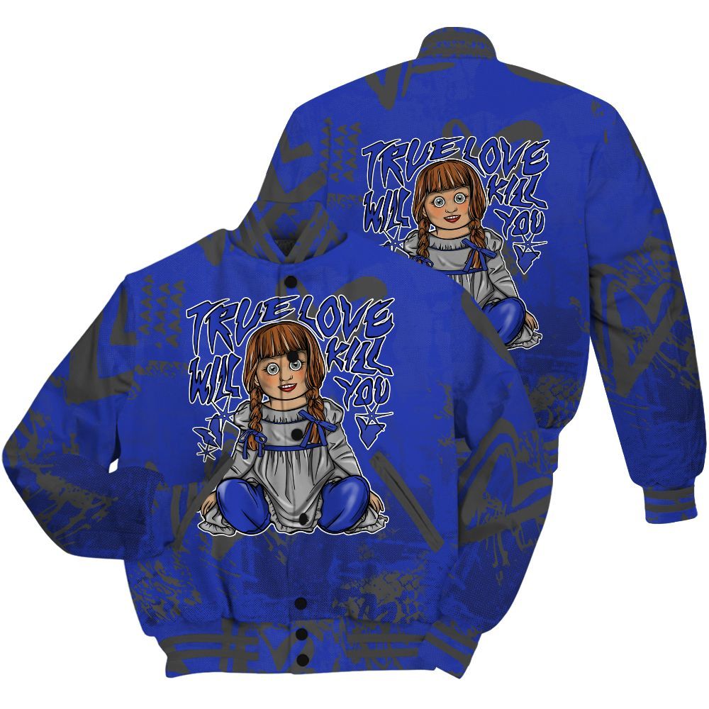 Varsity Jacket To Match Air Max Plus Black Racer Blue Shirt - Genuine Loves Bear Heart Grunge All Over Print