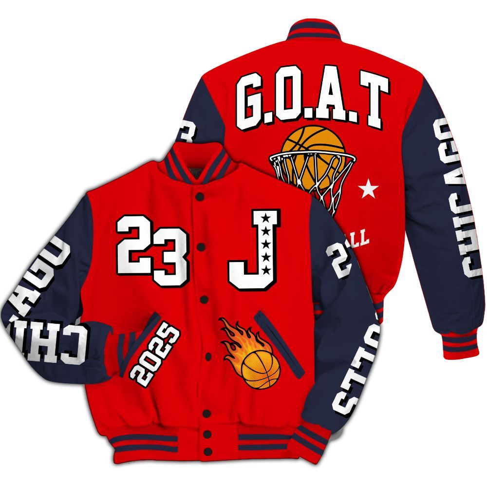 Varsity Jacket To Match Low OG Howard Bison 1s - Chicago 23 Basketball All Over Print