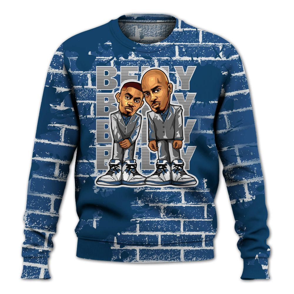 Sweatshirt To Match High OG Midnight Navy 1s - Belly Sneakers Graphic Halloween All Over Print