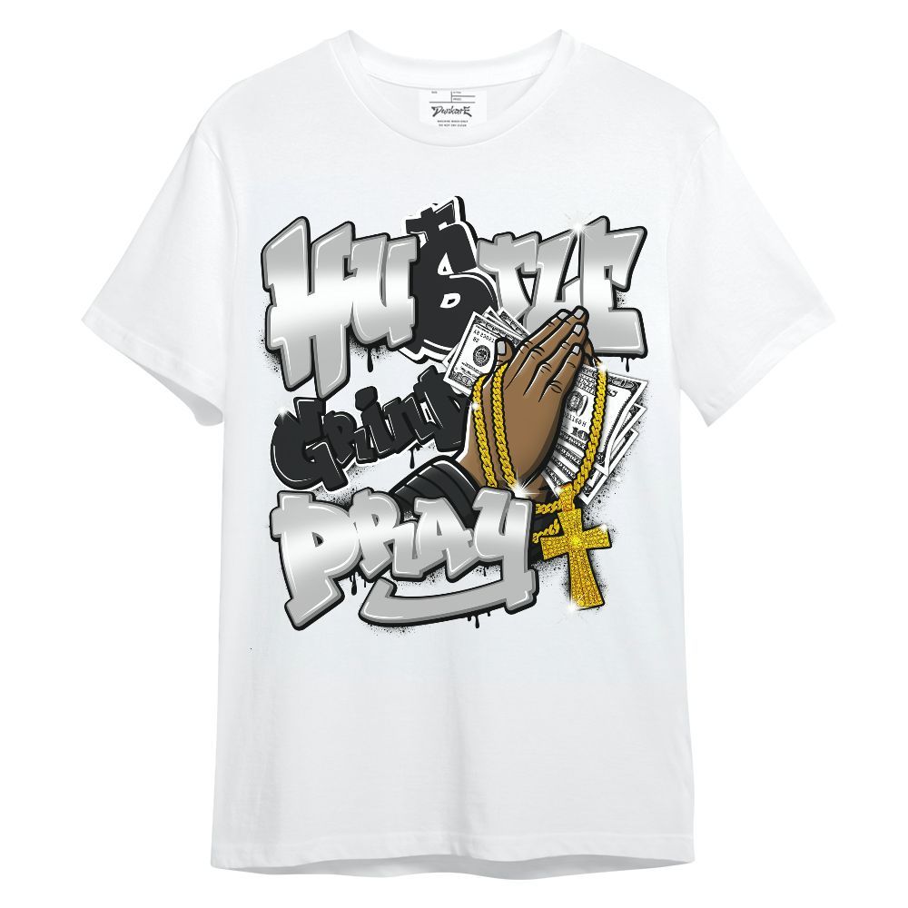 Shirt To Match Low 85 Metallic Black 1s - Hustle, Money Pray Unisex Shirt