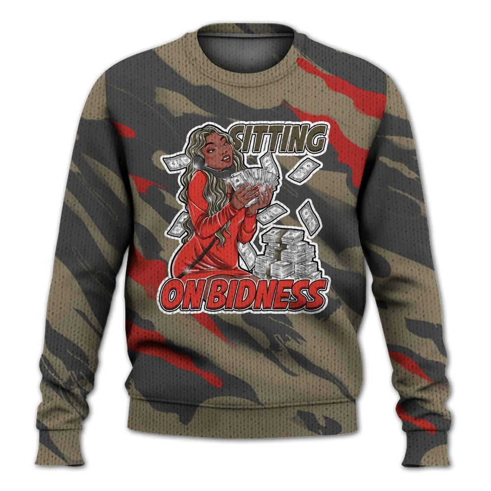 Knitted Sweater To Match Olive 9s - Bidness Colored