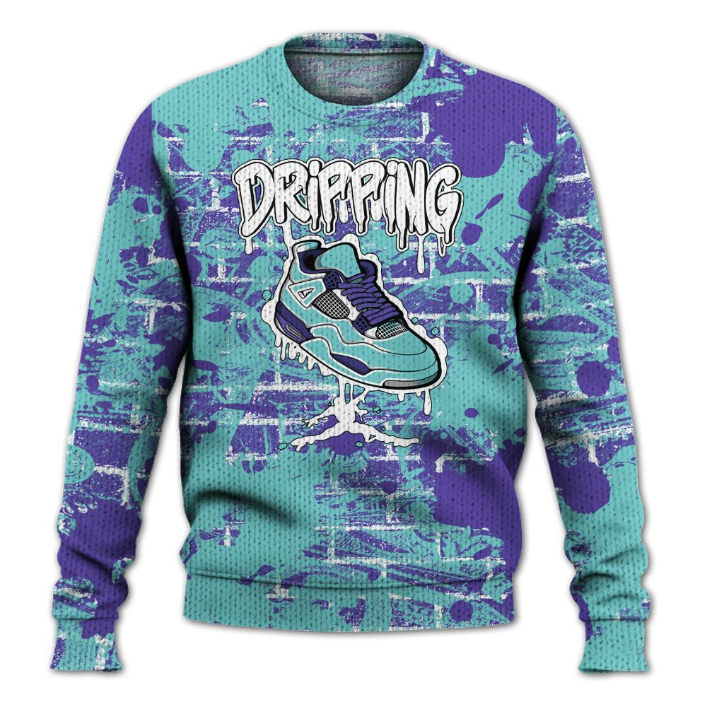 Knitted Sweater To Match Low Hornets 1s - Dripping Shoe 4S Graphic Street Art