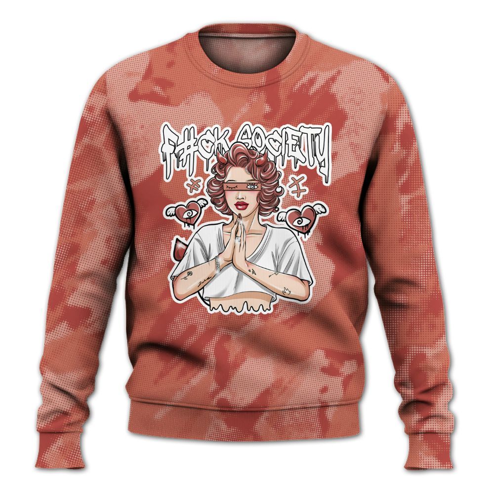 Sweatshirt To Match Dune Red 13s - F#ck Xociety Halftone All Over Print