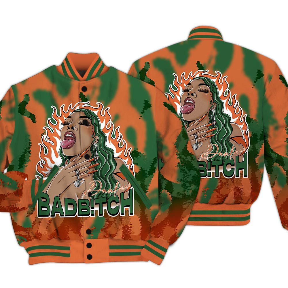 Varsity Jacket To Match Low Miami 5s - Bad B!tch Burn Varsity Jacket Unisex