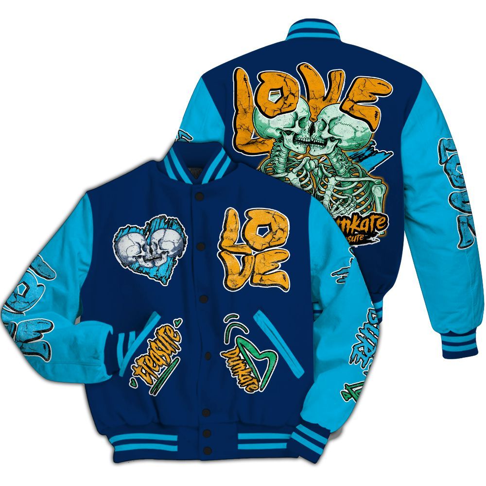 Varsity Jacket To Match Dunk Low GS Electric Algae - Skull Bear All Over Print