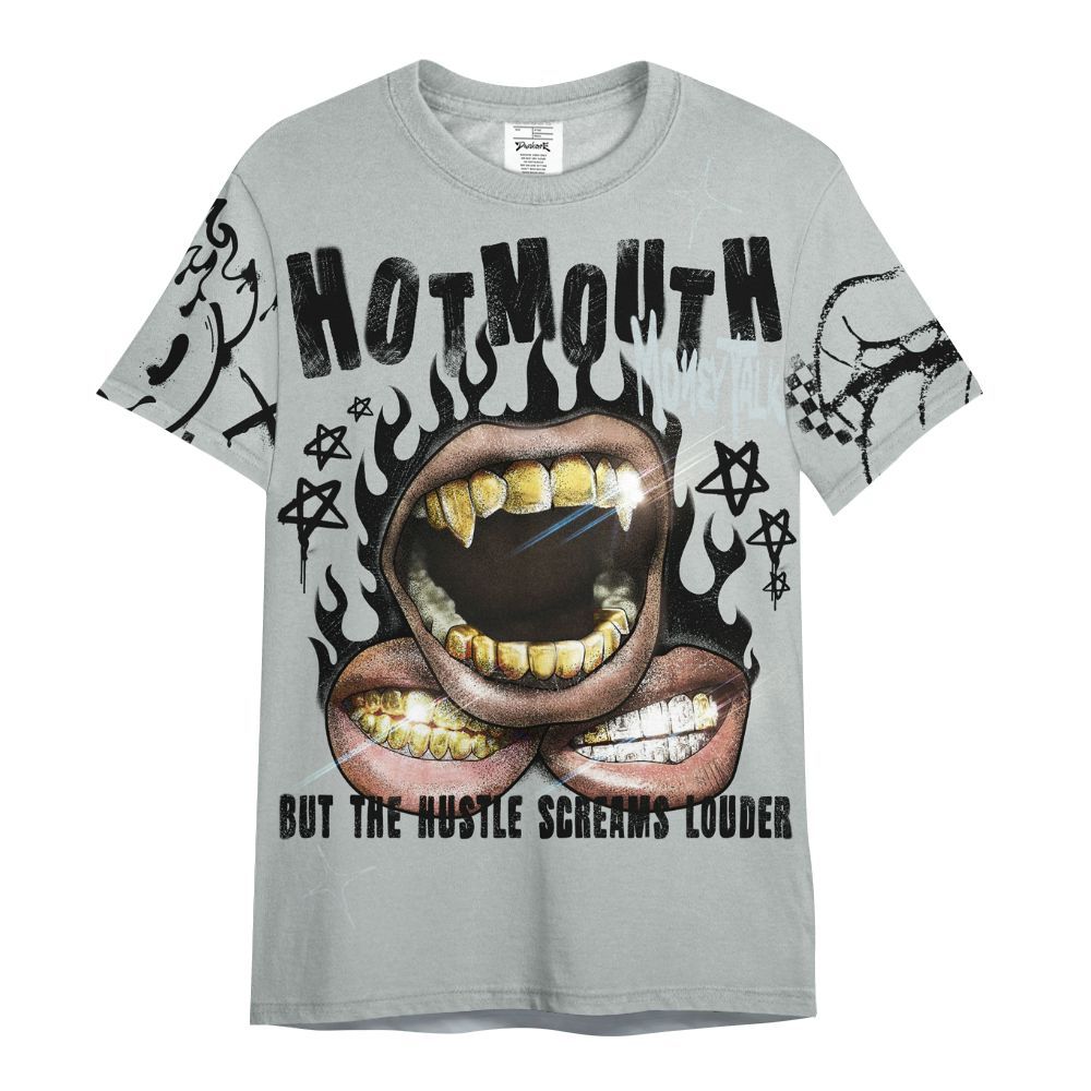 Shirt To Match Black Wolf Grey 12s - Mouth Burning Street Style All Over Print