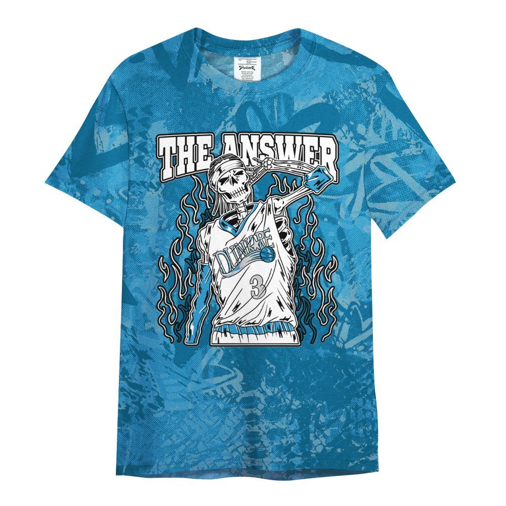 Shirt To Match Powder Blue 9s - Allen Answer Skeleton Heart All Over Print